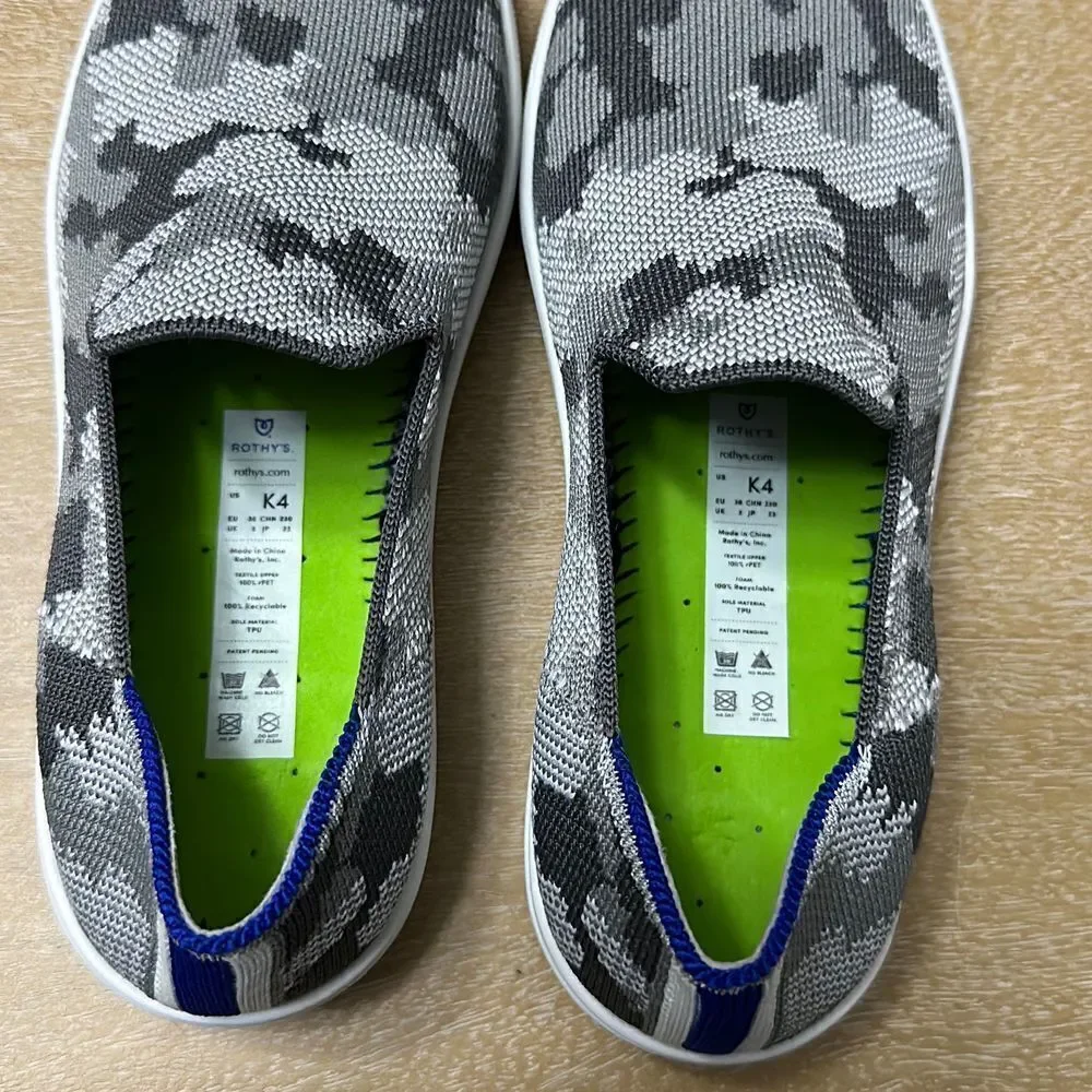 Rothy’s The Kids Sneaker Grey Camo‎